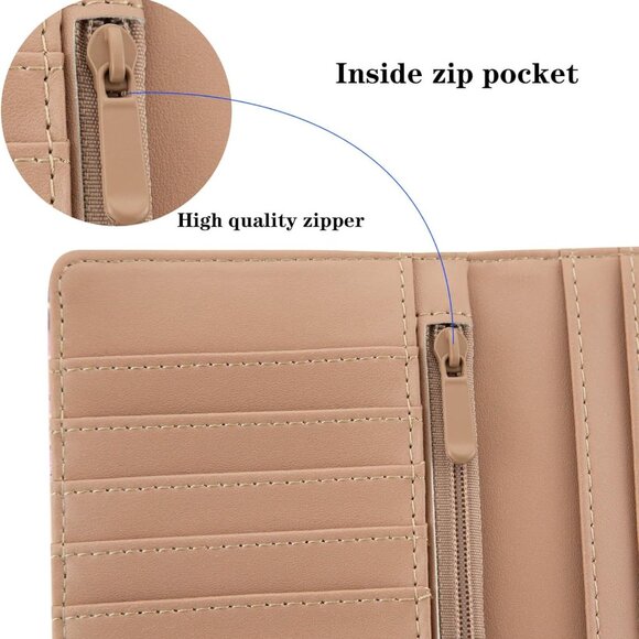 Slim Leather Wallet Women RFID Blocking Bifold Clutch Zodiac Signs - Picture 7 of 7